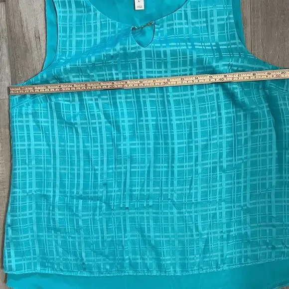 DANA BUCHMAN Women's Textured Print Sleeveless Blouse- Size L - Picture 5 of 11